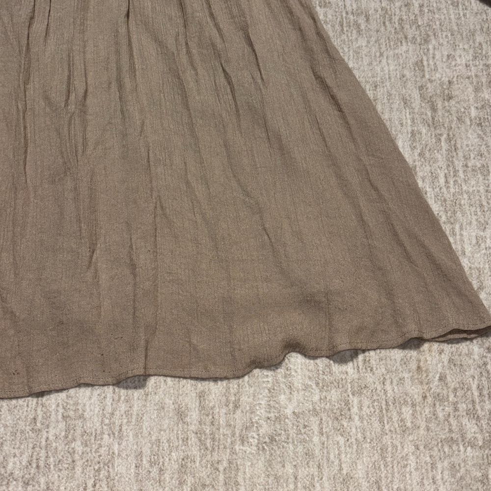 Sz 8 Luxology gauze dress tan women's embroidered Beach Cruise Vacation - Picture 3 of 5
